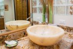 The guest bathroom provides lots of extra space for your guests
